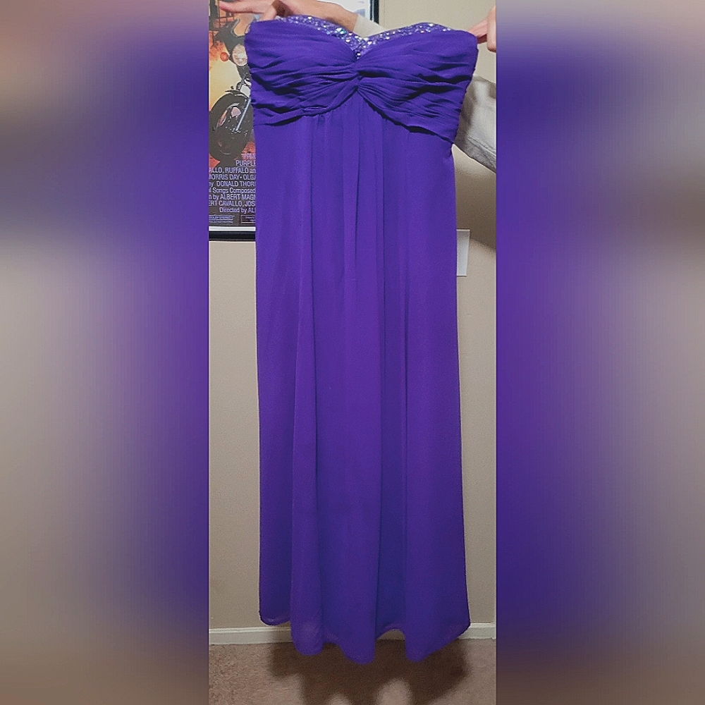 Purple David's Bridal Prom Dress Size 5